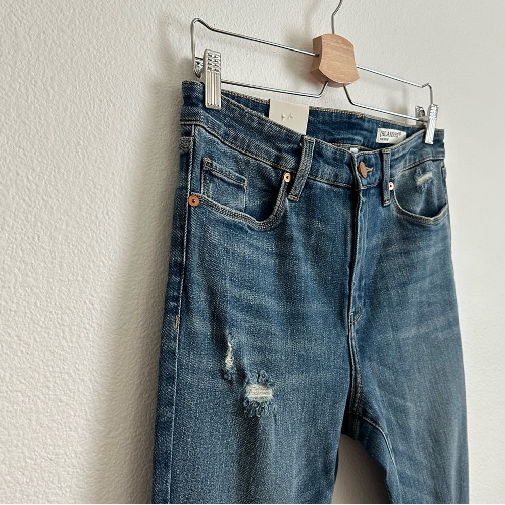 Blank NYC Blue Mid-Rise Skinny Organic Cotton Raw Hem Denim Jeans Size 30 - Picture 4 of 13